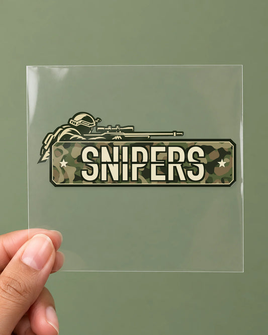 Sniper Squad hard surface patch on clear film