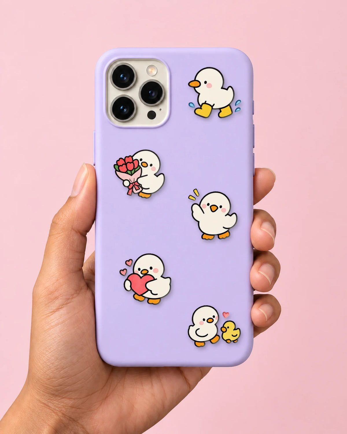 Softy Ducky mini patches on a phone case