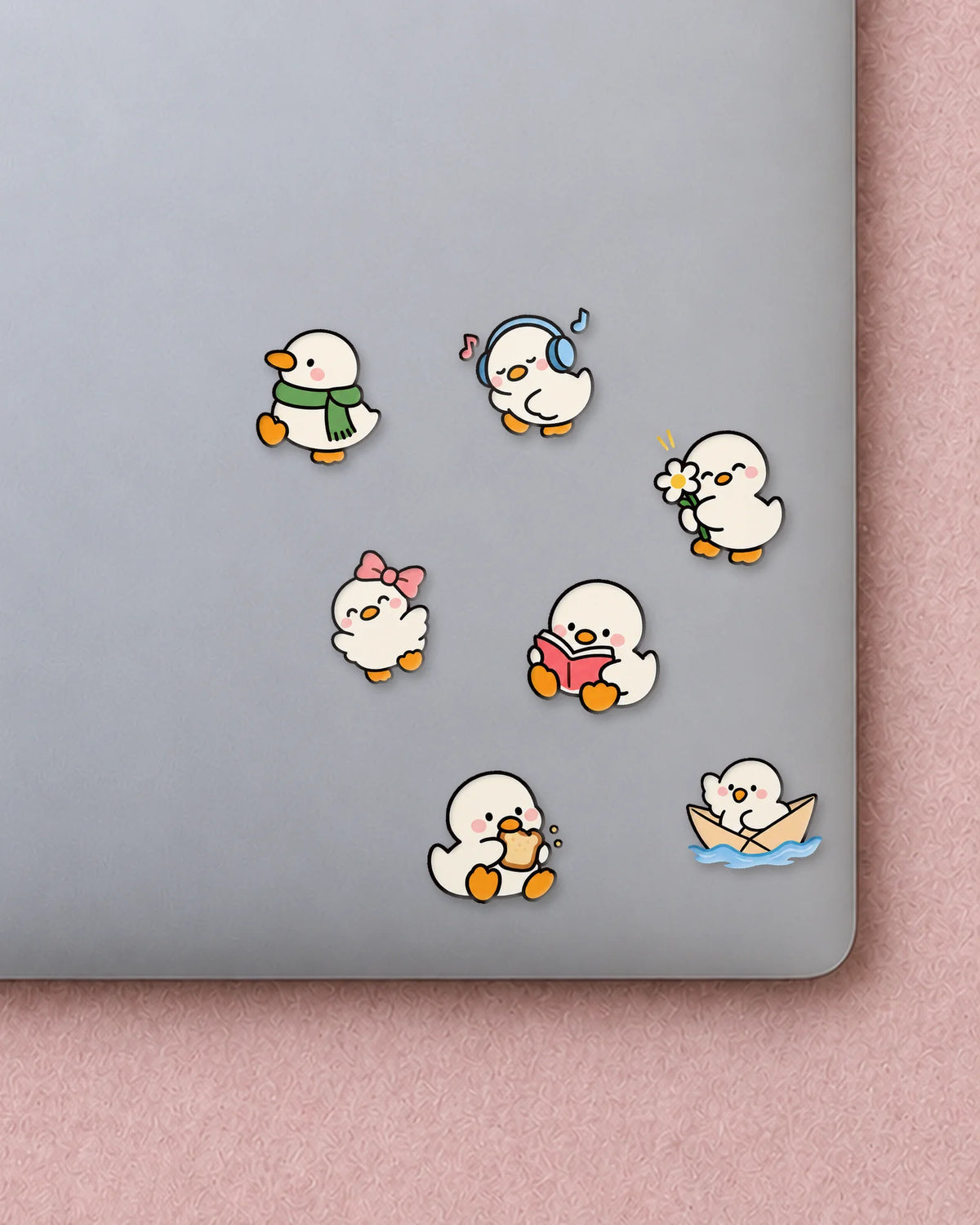 Softy Ducky mini patches on a laptop