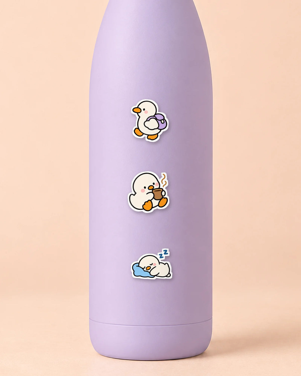 Softy Ducky mini patches on a water bottle
