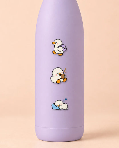 Softy Ducky mini patches on a water bottle