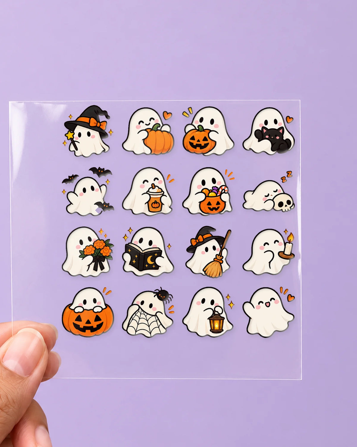 Spooky Boo mini hard surface patch sheet on clear film