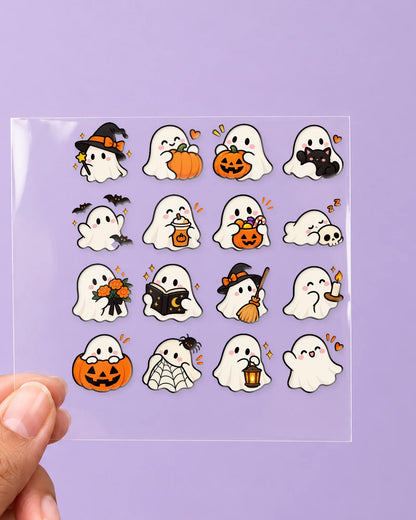 Spooky Boo mini hard surface patch sheet on clear film