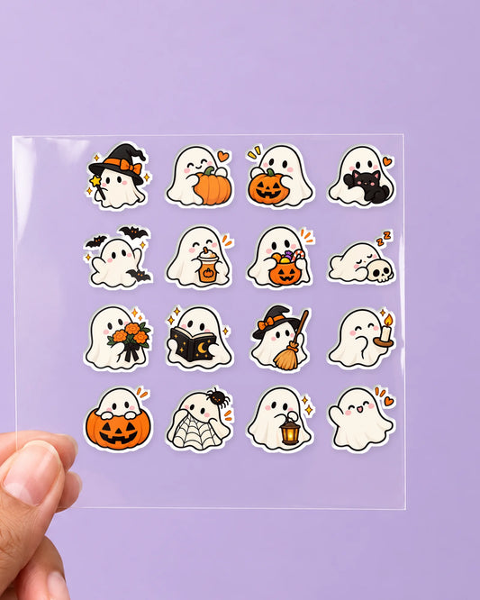 Spooky Boo mini hard surface patch sheet on clear film