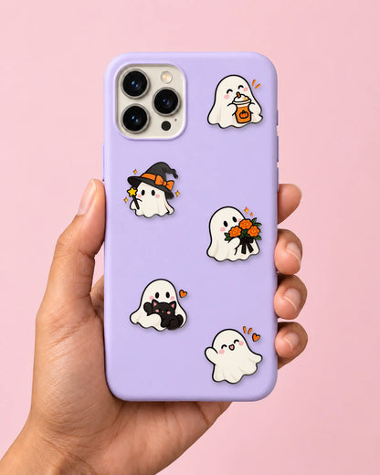 Spooky Boo mini patches on a phone case