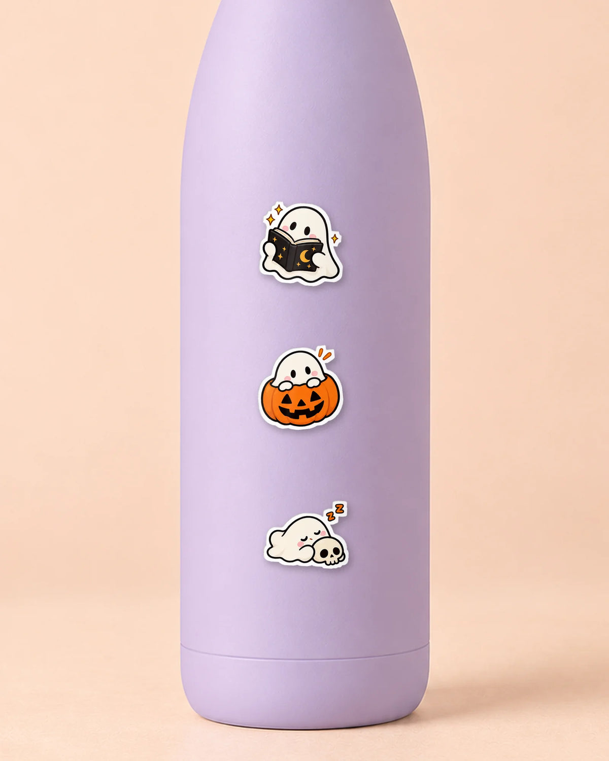 Spooky Boo mini patches on a water bottle