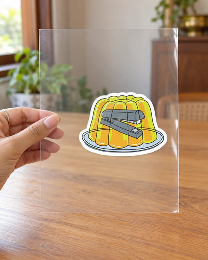 Stapled in Jelly hard surface patch on clear film