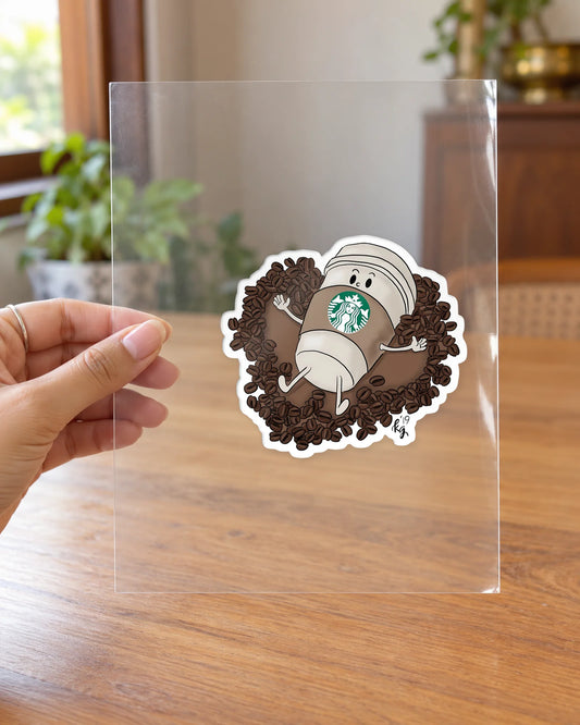 Starbrewed hard surface patch on clear film