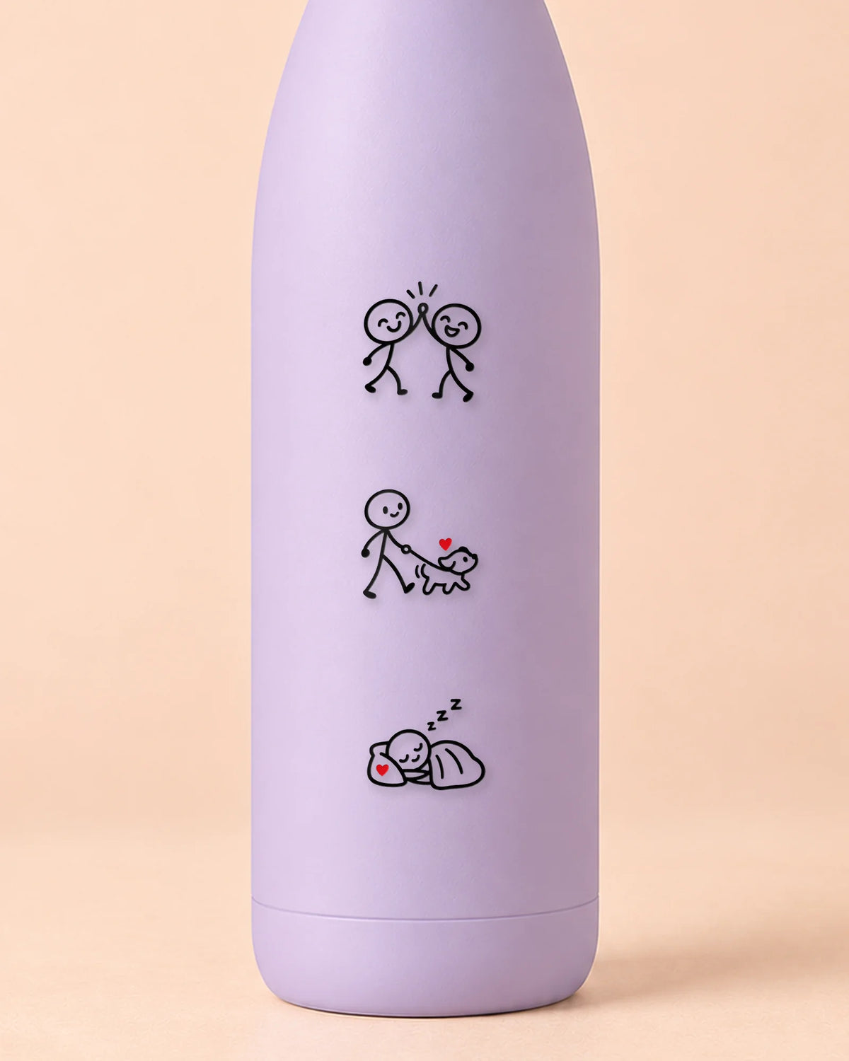 Stick Figure Life mini patches on a water bottle