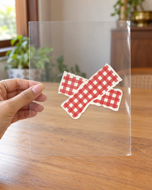 Strawberry Ribbon hard surface patch on clear film
