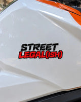 Street Legal(ish) bike patch in black ink on a bike