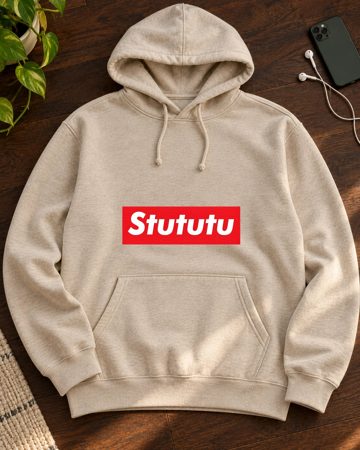 Stututu iron-on patch on clothes