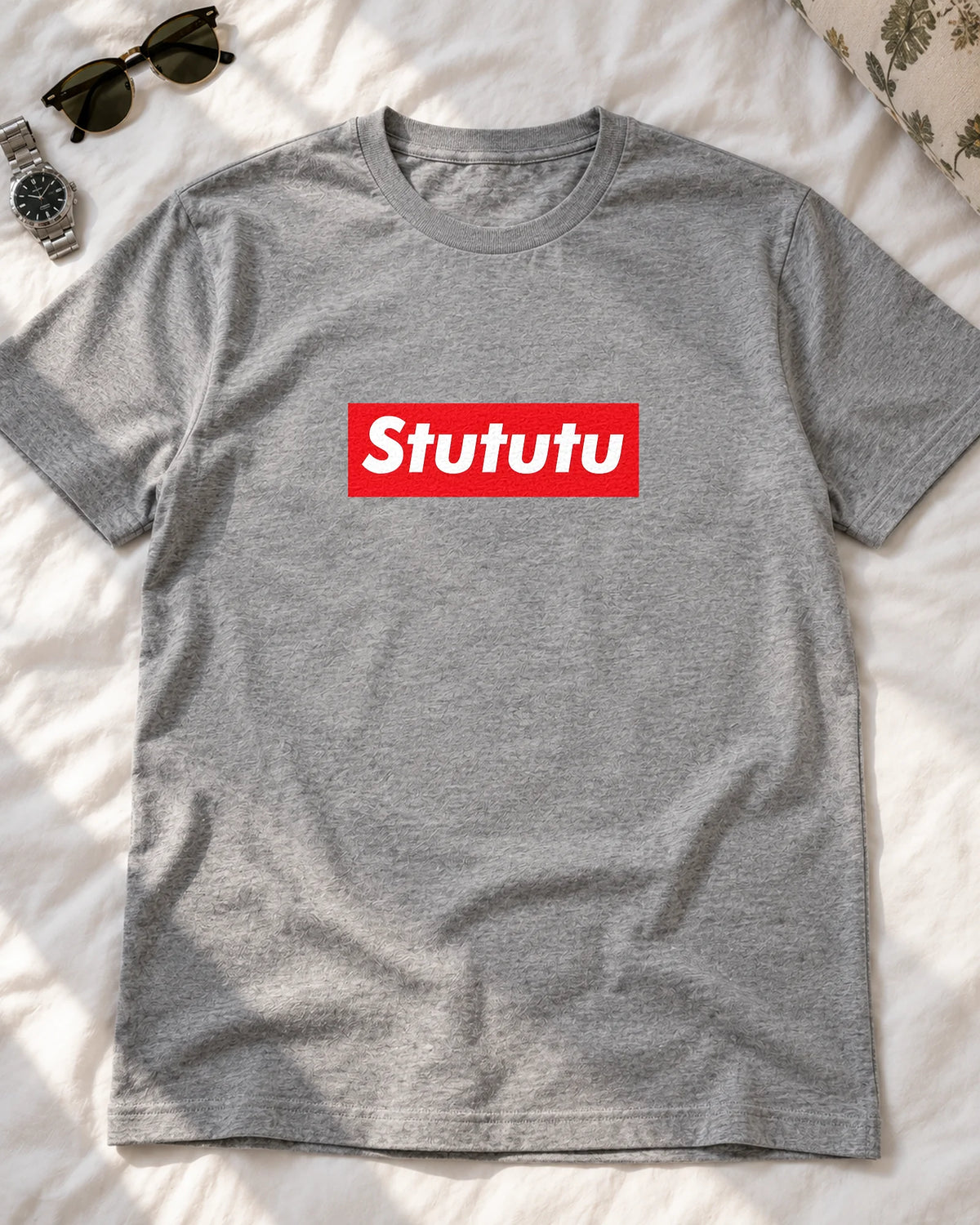 Stututu iron-on patch on clothes