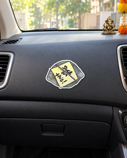 Suck on this! sticker mockup