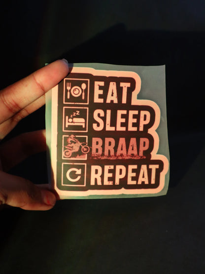 Eat Sleep Braap Repeat | Iron-on Patch | Rider's Creed