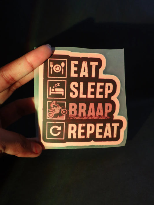 Eat Sleep Braap Repeat | Iron-on Patch | Rider's Creed