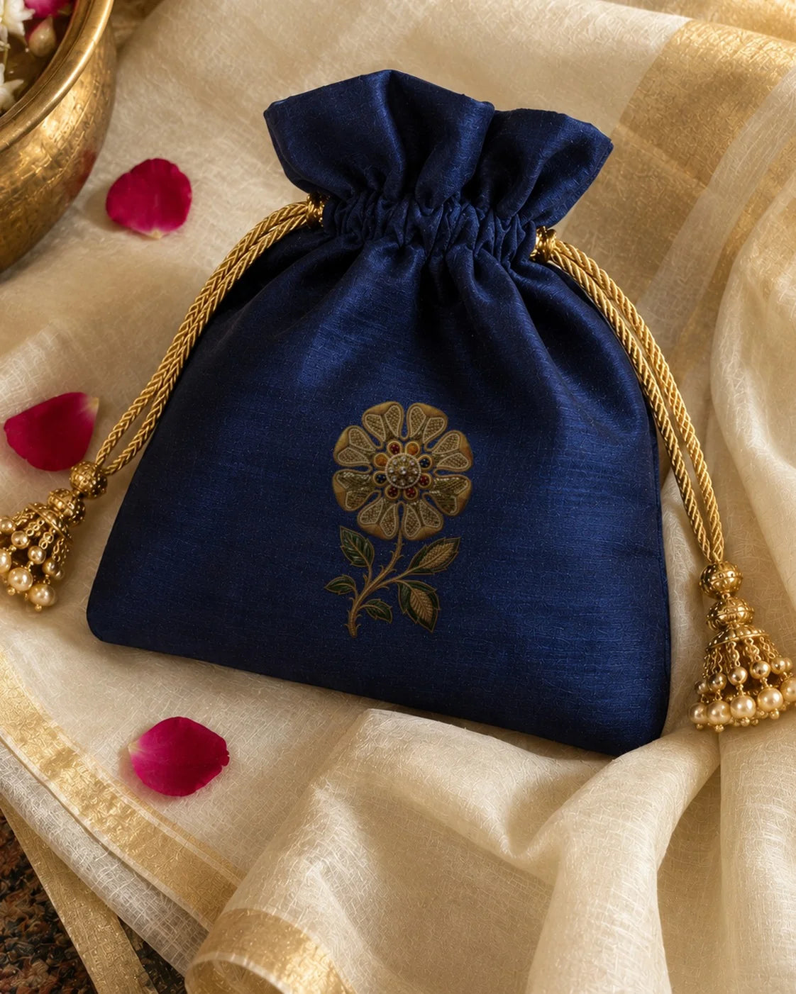 Sunehra Gulab embroidery-look iron-on patch | Thread Theory