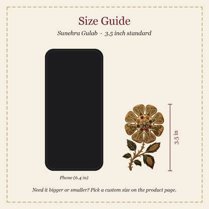 Sunehra Gulab embroidery-look iron-on patch | Thread Theory