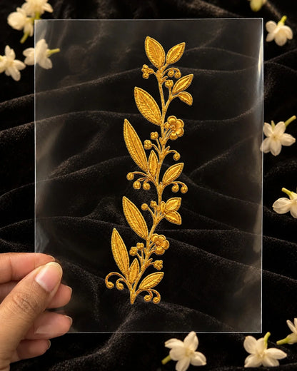 Sunehri Bel embroidery-look iron-on patch | Thread Theory