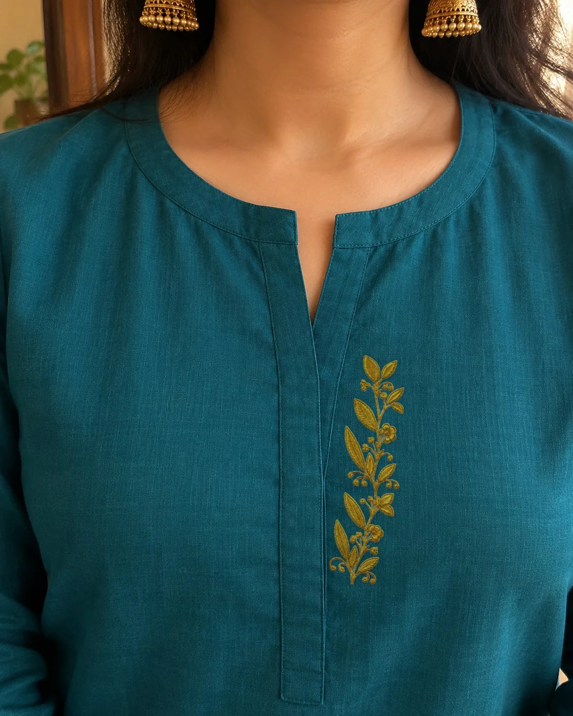 Sunehri Bel embroidery-look iron-on patch | Thread Theory