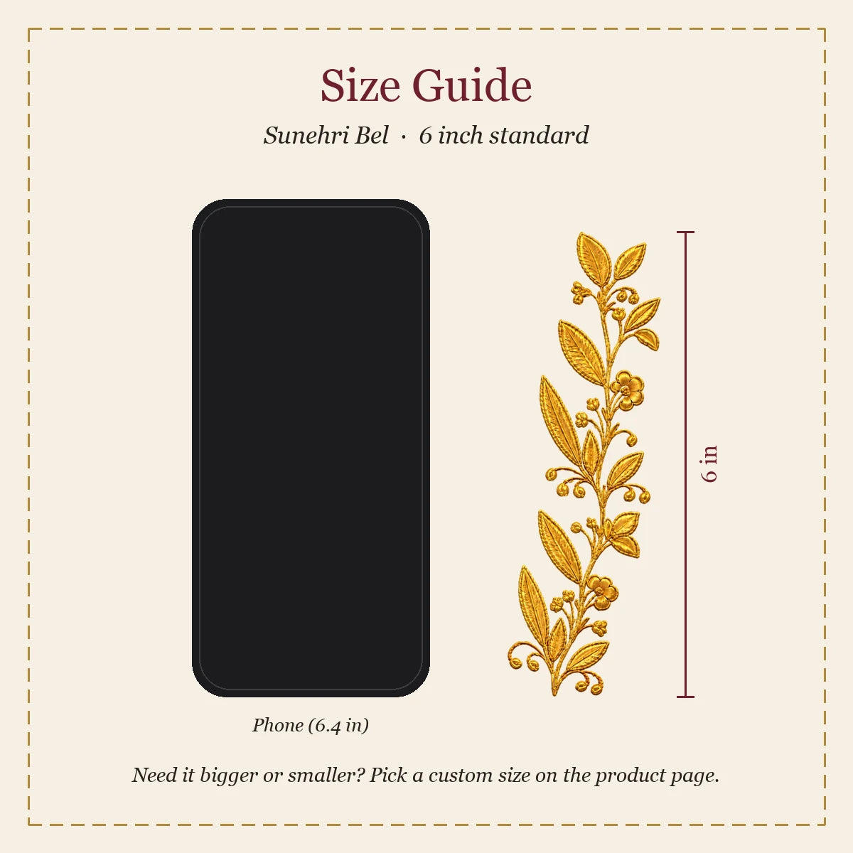 Sunehri Bel embroidery-look iron-on patch | Thread Theory