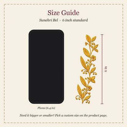 Sunehri Bel embroidery-look iron-on patch | Thread Theory
