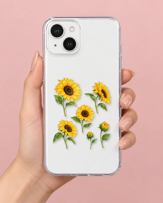 Sunflower Field phone makeover pack on a phone case