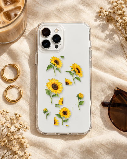Sunflower Field pieces arranged on a phone