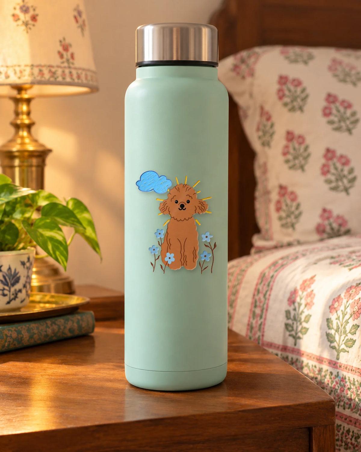 Sunny Pup sticker mockup