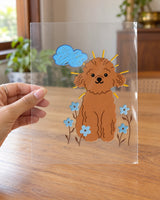 Sunny Pup hard surface patch on clear film