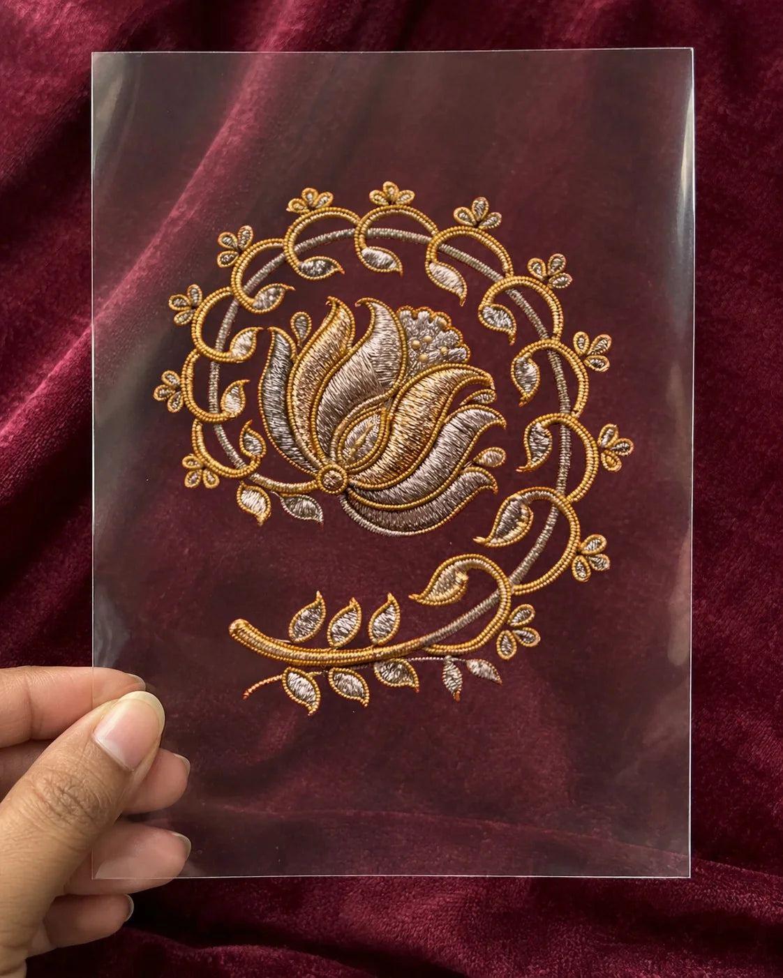 Swarna Kamal embroidery-look iron-on patch | Thread Theory