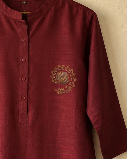 Swarna Kamal embroidery-look iron-on patch | Thread Theory