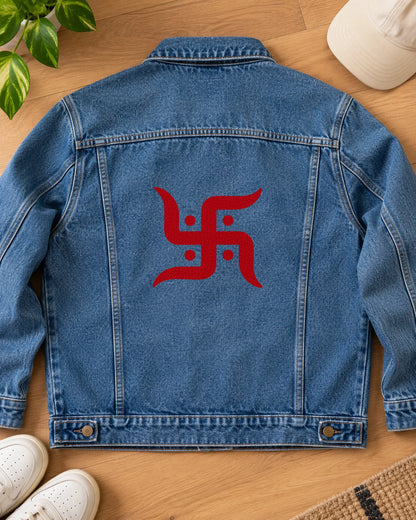 Shubh Swastik iron-on patch on clothes