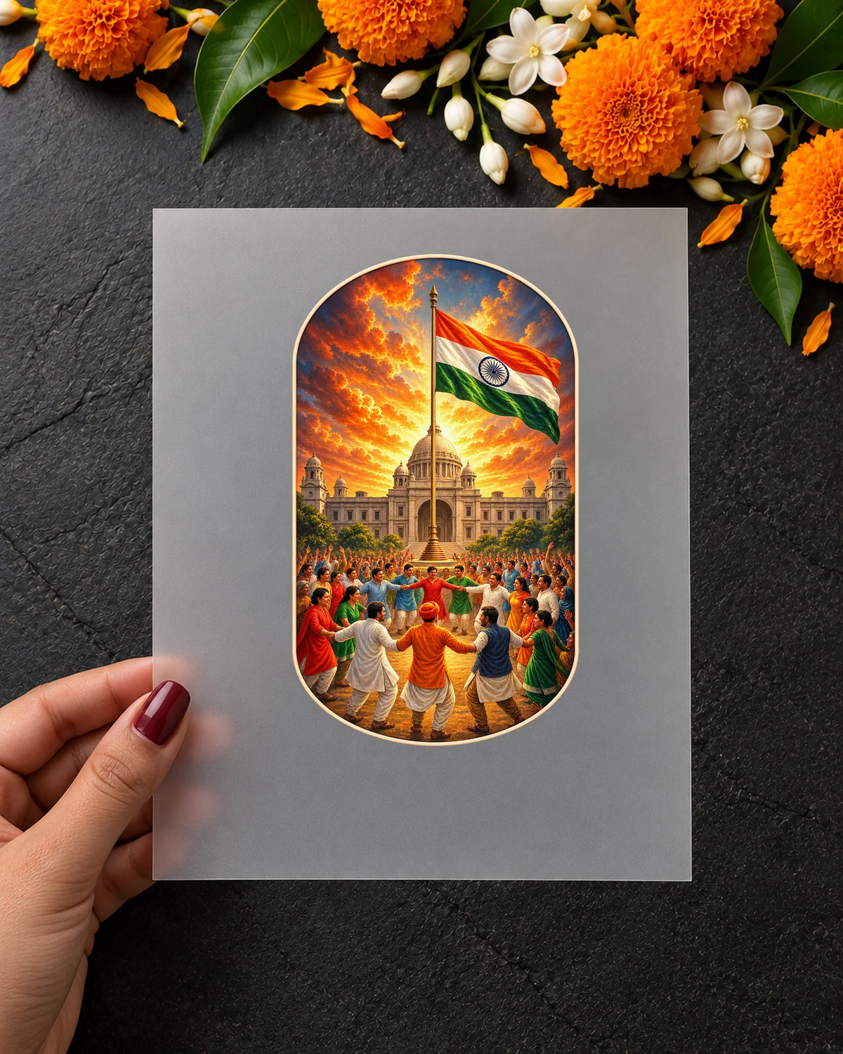 Swatantrata Utsav iron-on patch in hand