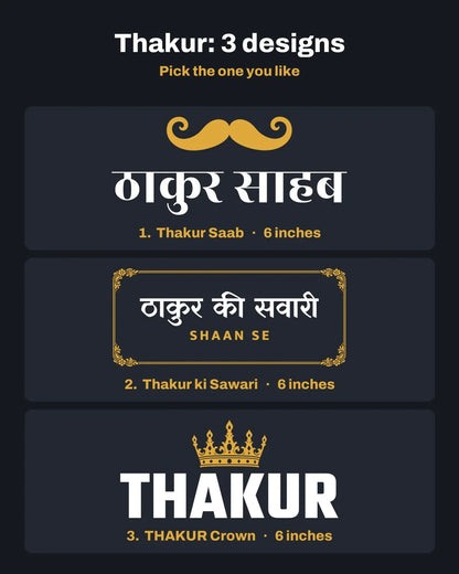 Thakur car patch on a car rear glass