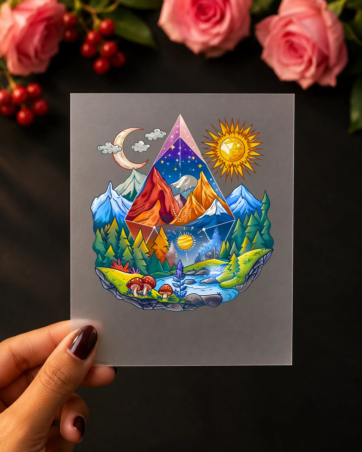 The Cosmic Prism iron-on patch on clothes