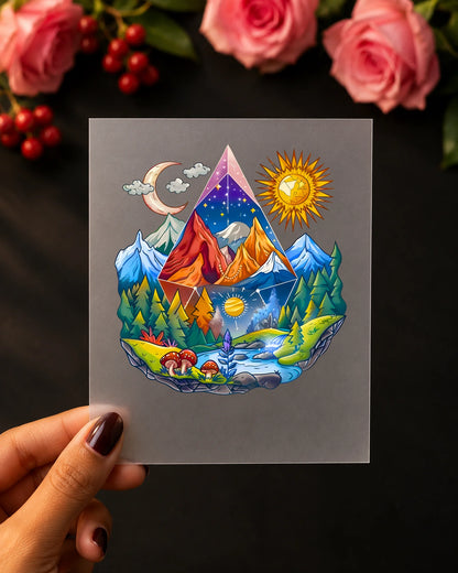 The Cosmic Prism iron-on patch on clothes