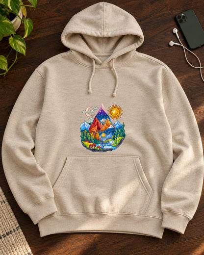 The Cosmic Prism iron-on patch on clothes