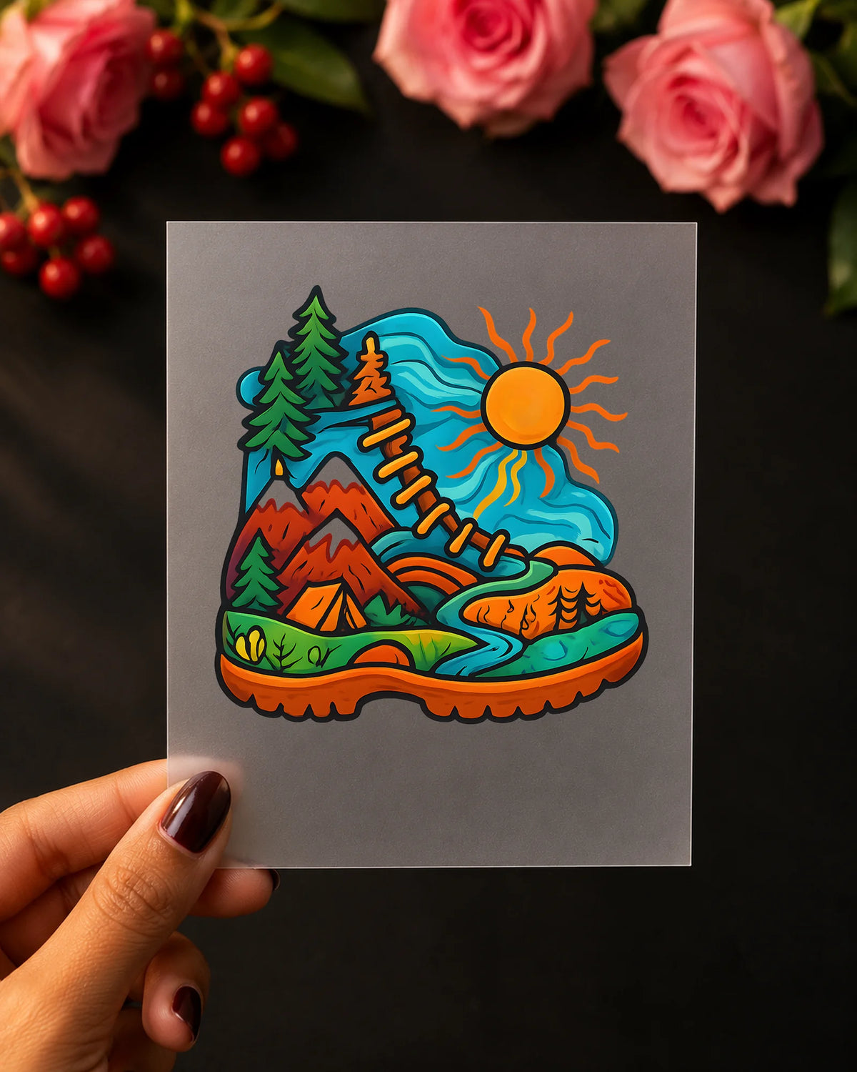 The Journey Sole iron-on patch on clothes