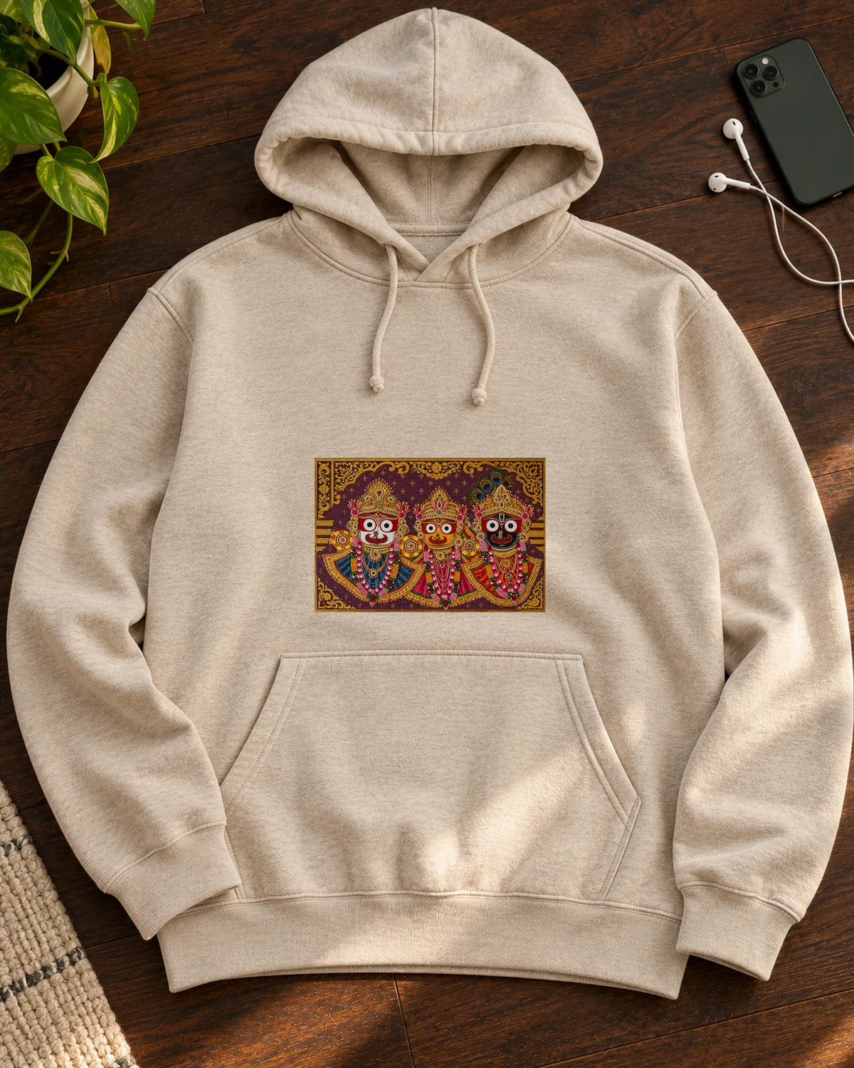 The Puri Trinity iron-on patch on clothes