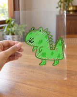 The Scribble-Saurus hard surface patch on clear film