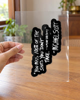 The Shot Quote hard surface patch on clear film