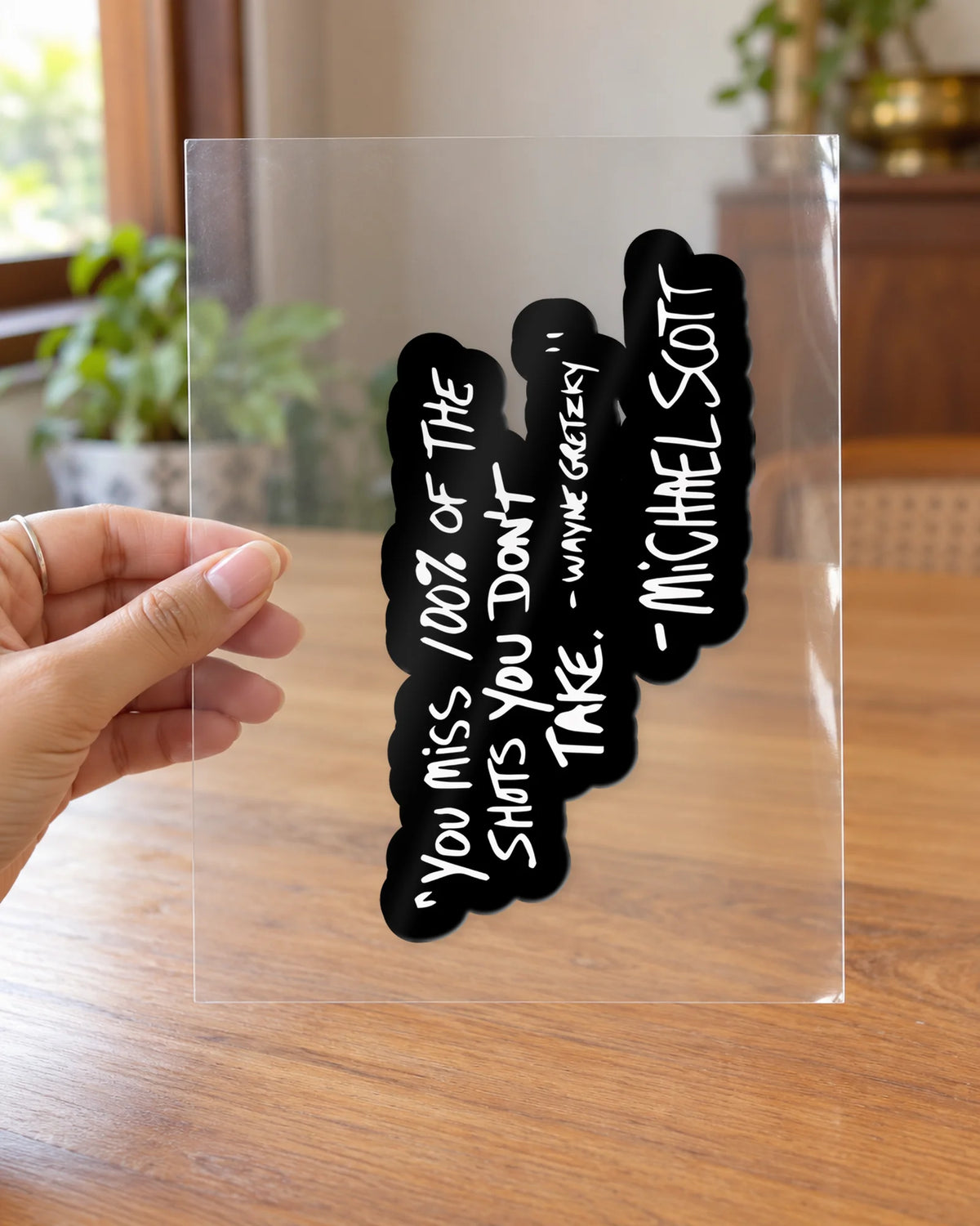 The Shot Quote hard surface patch on clear film