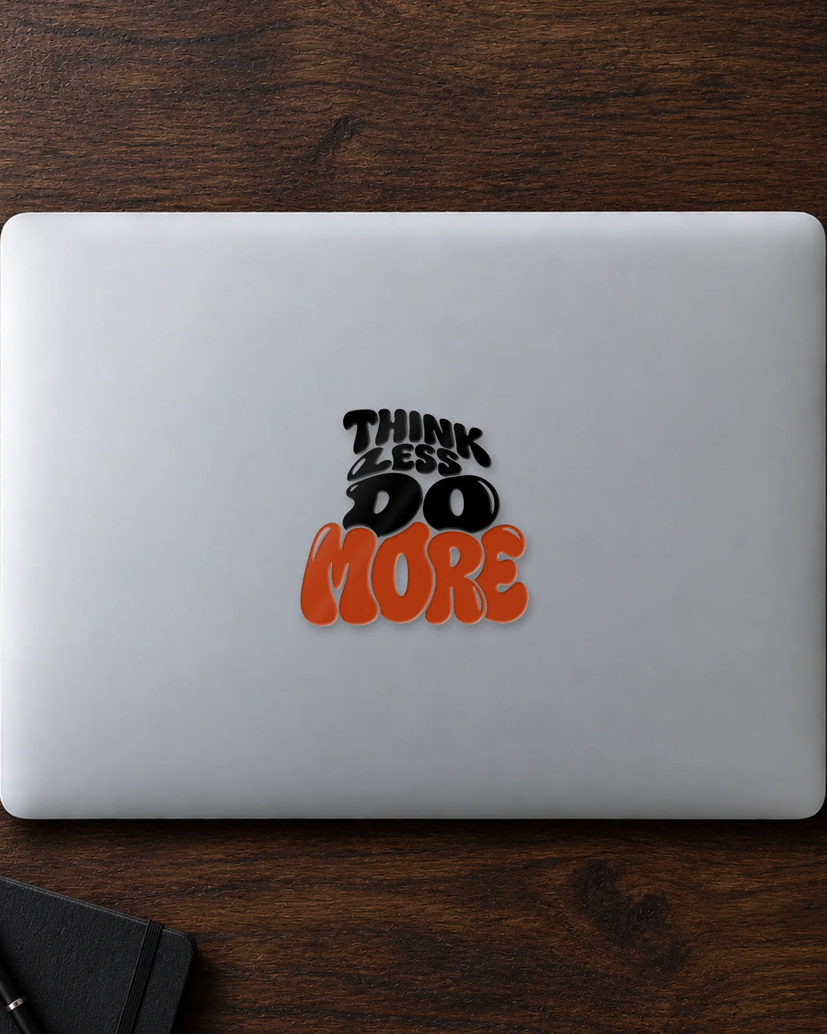 Think Less Do More hard surface patch mockup