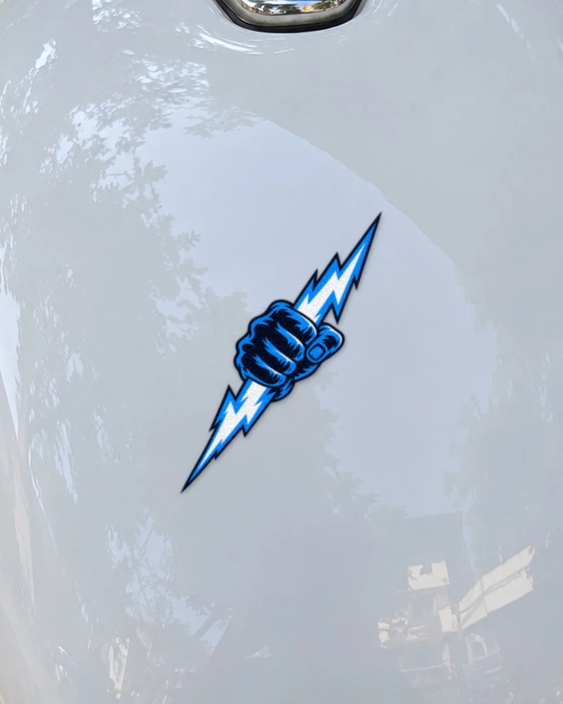 Thunder Fist bike patch on a bike