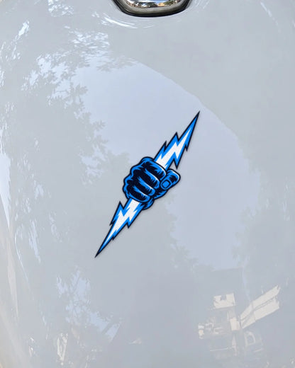 Thunder Fist bike patch on a bike