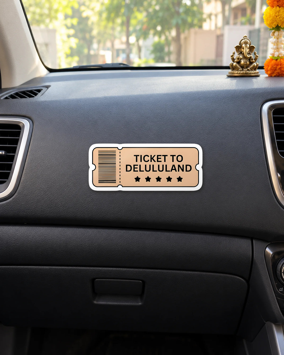 Ticket To Delululand hard surface patch mockup