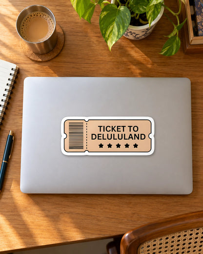Ticket To Delululand hard surface patch mockup