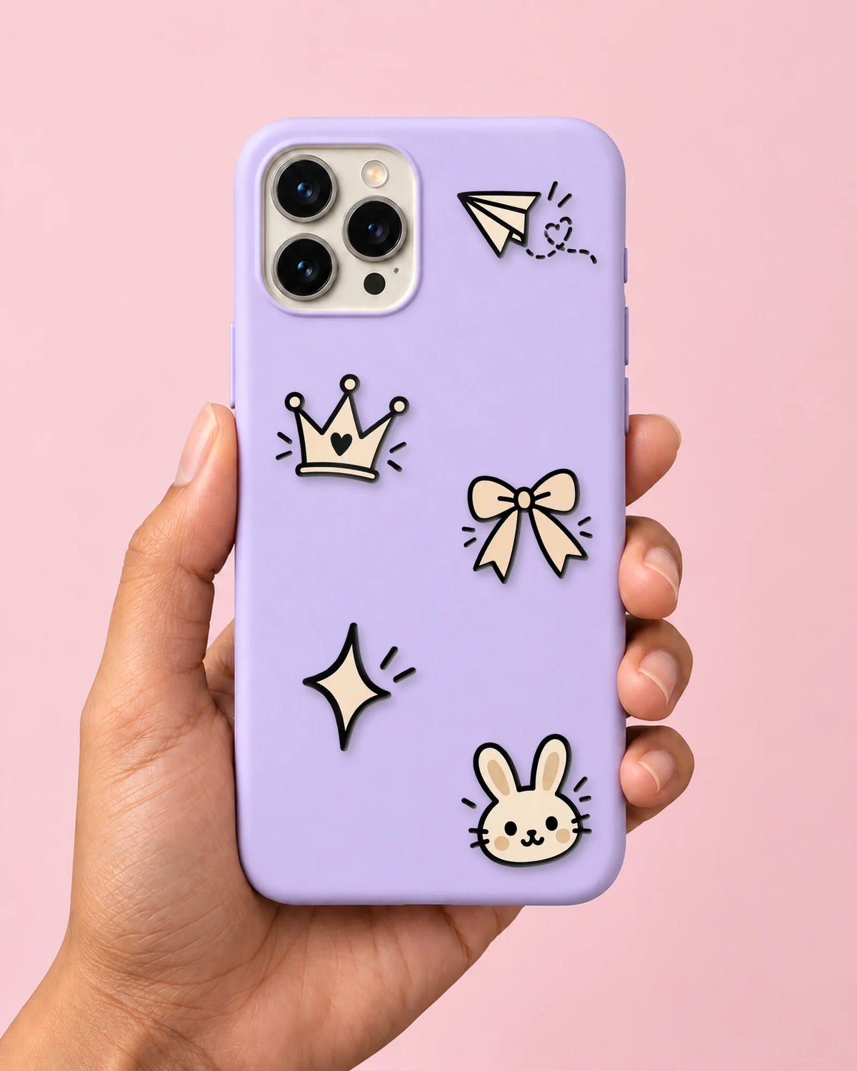 Tiny Doodles mini patches on a phone case
