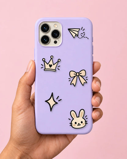 Tiny Doodles mini patches on a phone case